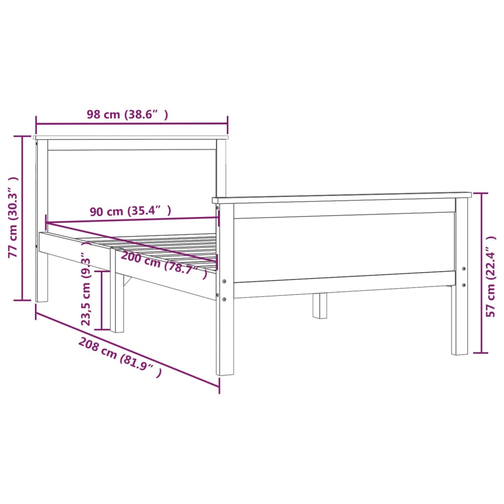 Bedframe Massief Grenenhout