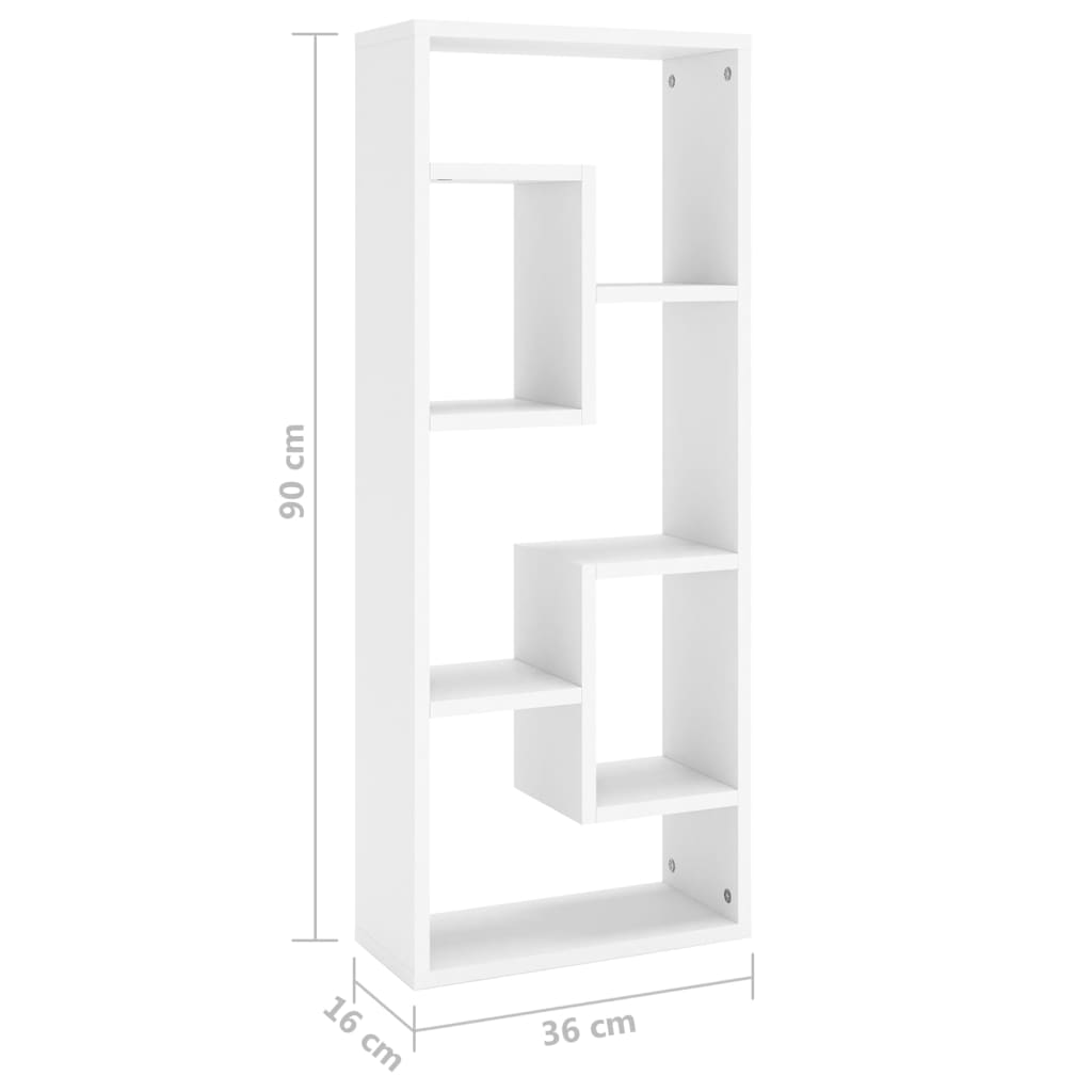 Wandschap 36X16X90 Cm Bewerkt Hout