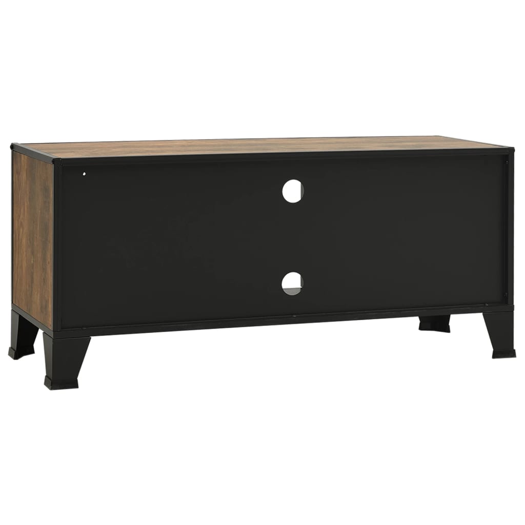 Tv-Meubel 05X36X47 Cm Metaal En Mdf Rustiek Bruin