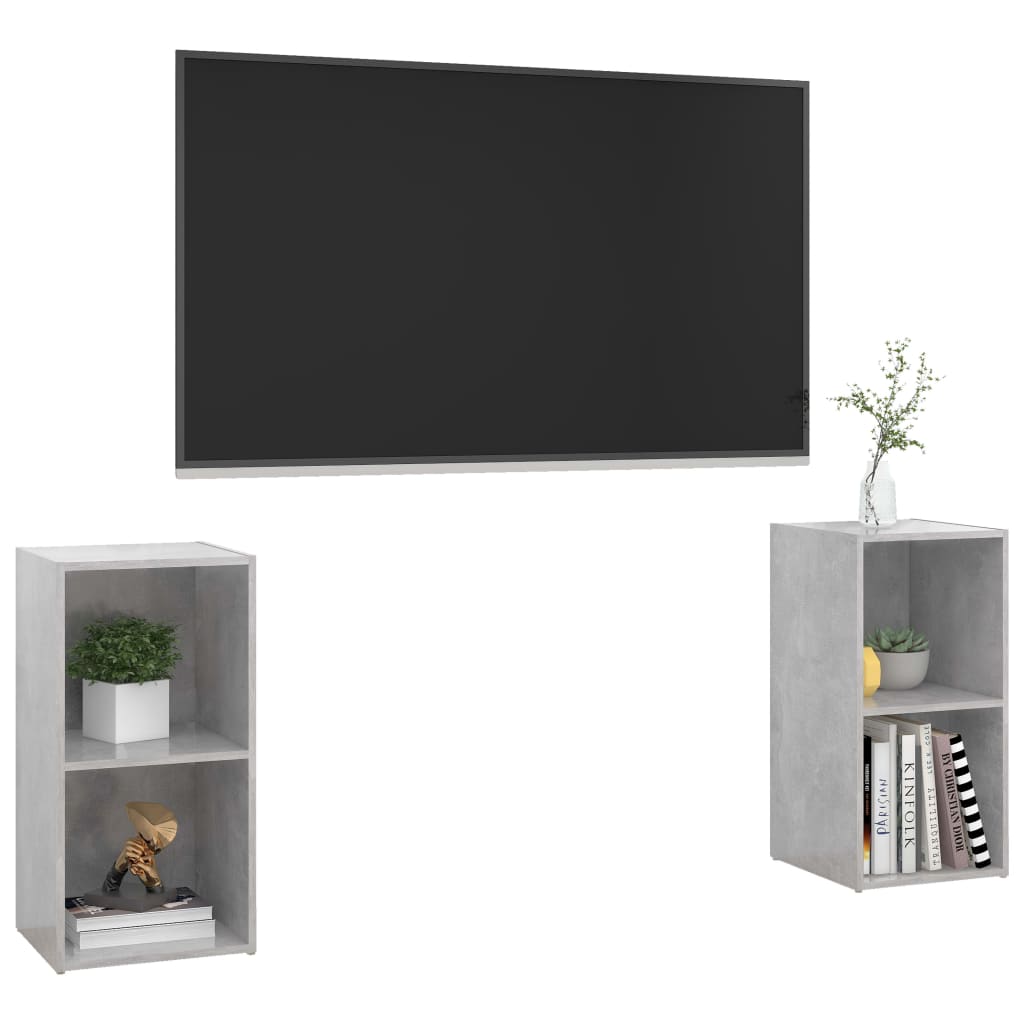 Tv-Meubelen 72X35X36,5 Cm Bewerkt Hout Betongrijs