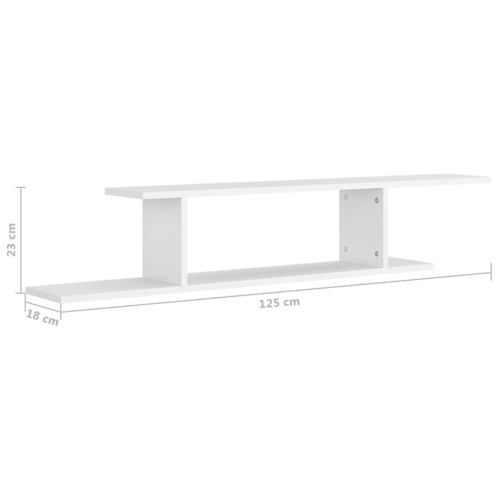 Tv-Wandschap 125X18X23 Cm Bewerkt Hout