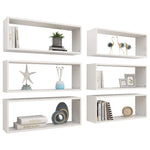 Wandschappen Kubus Bewerkt Hout Hoogglans Wit