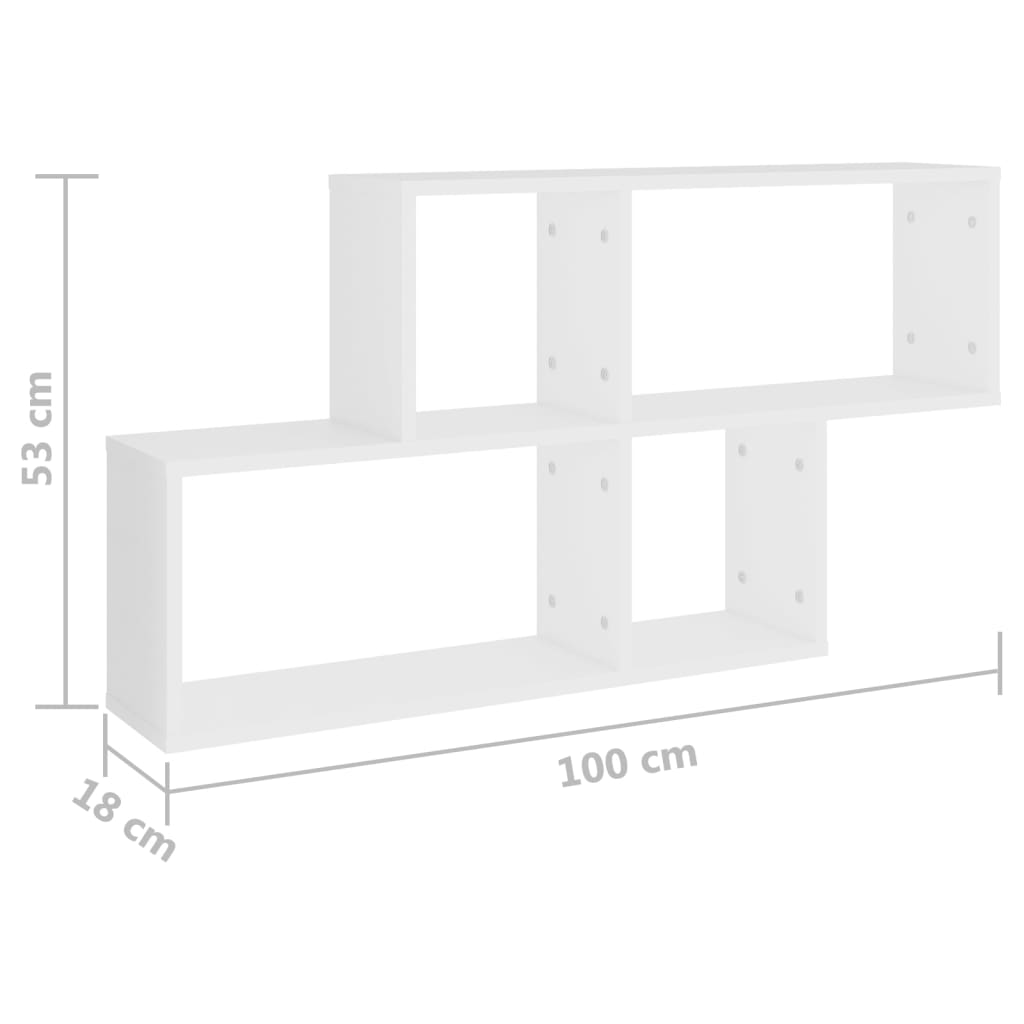 Wandschap 100X18X53 Cm Bewerkt Hout