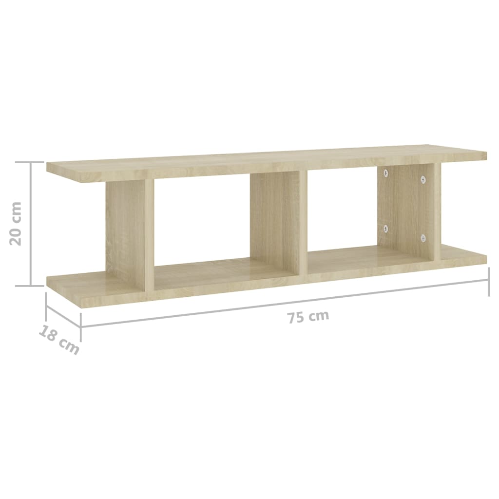 Wandschappen Bewerkt Hout Kleurig Sonoma Eiken