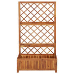 Plantenbak Verhoogd Met Latwerk 85X38X150 Cm Massief Acaciahout