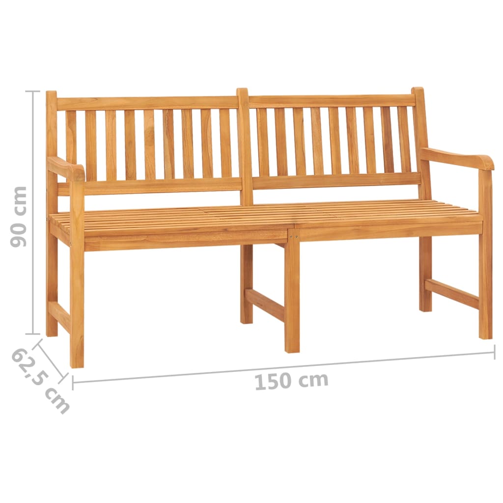 Tuinbank Met Tafel 3-Zits 150 Cm Massief Teakhout Geel