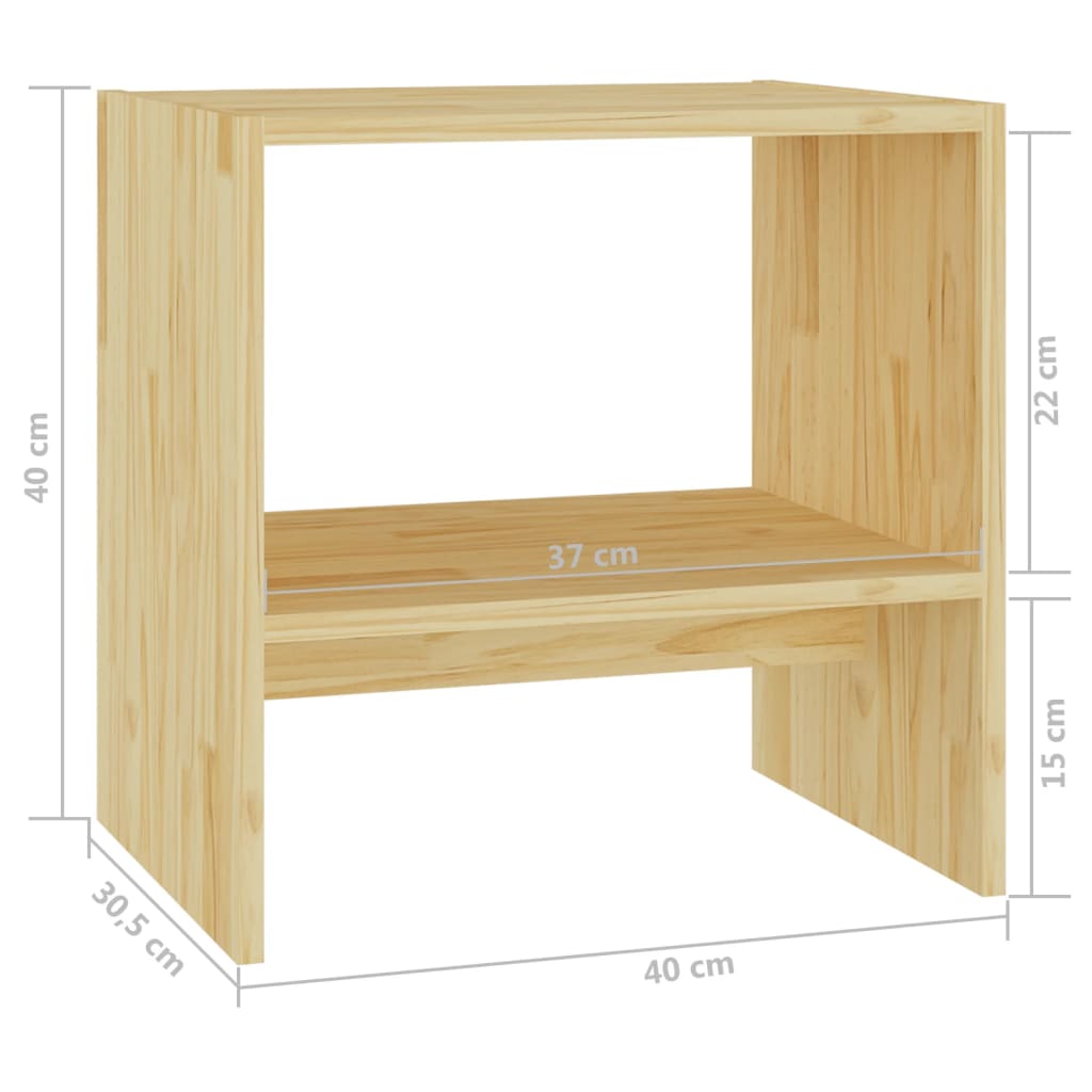 Nachtkastje 40X30,5X40 Cm Massief Grenenhout