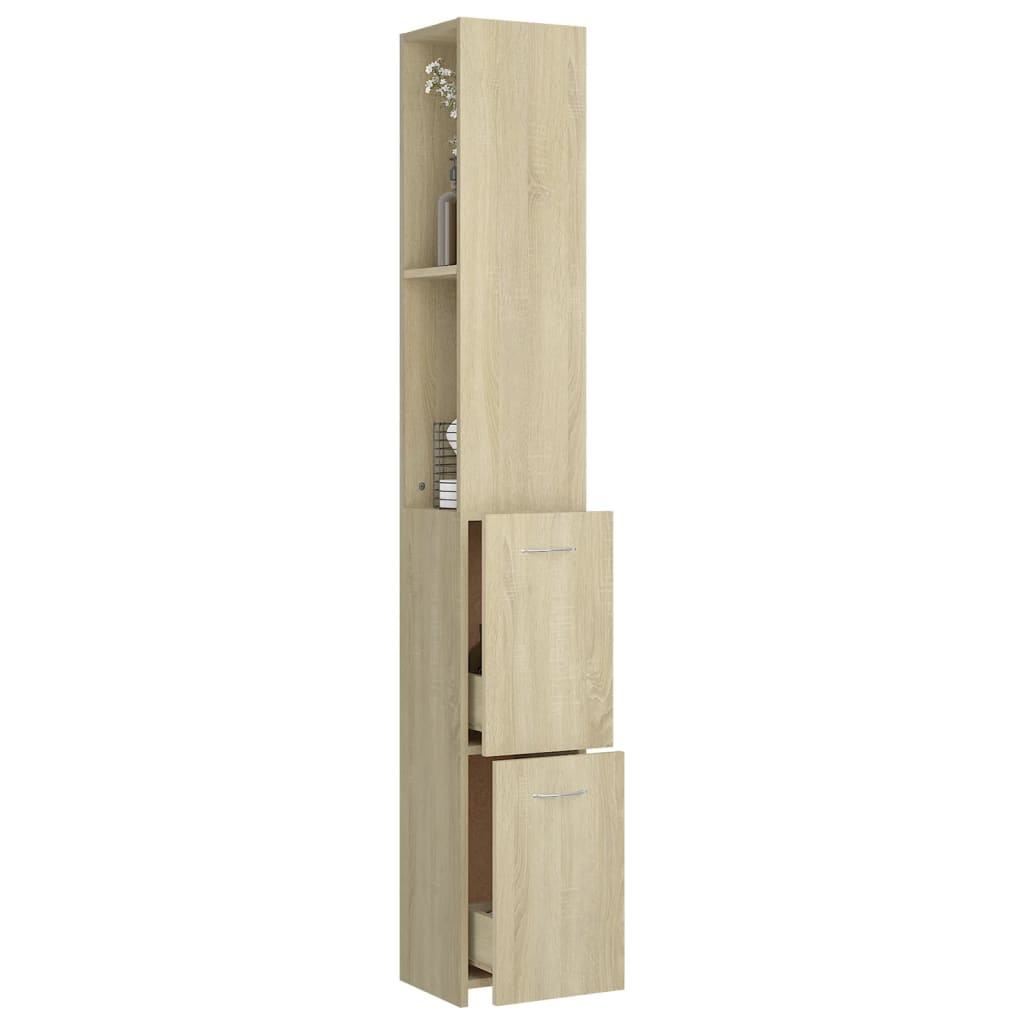Badkamerkast 25X26,5X170 Cm Bewerkt Hout Sonoma Eikenkleurig