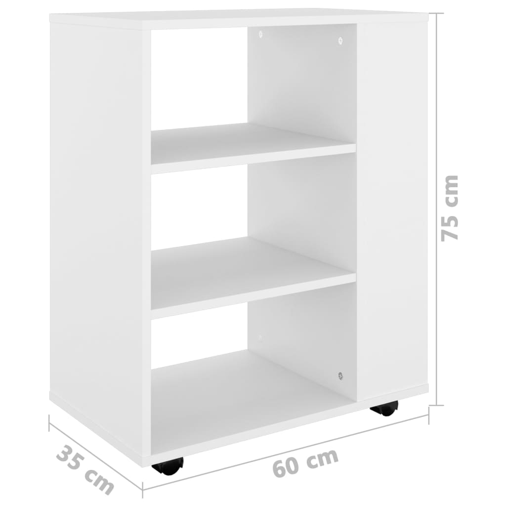 Rolkast 60X35X75 Cm Bewerkt Hout