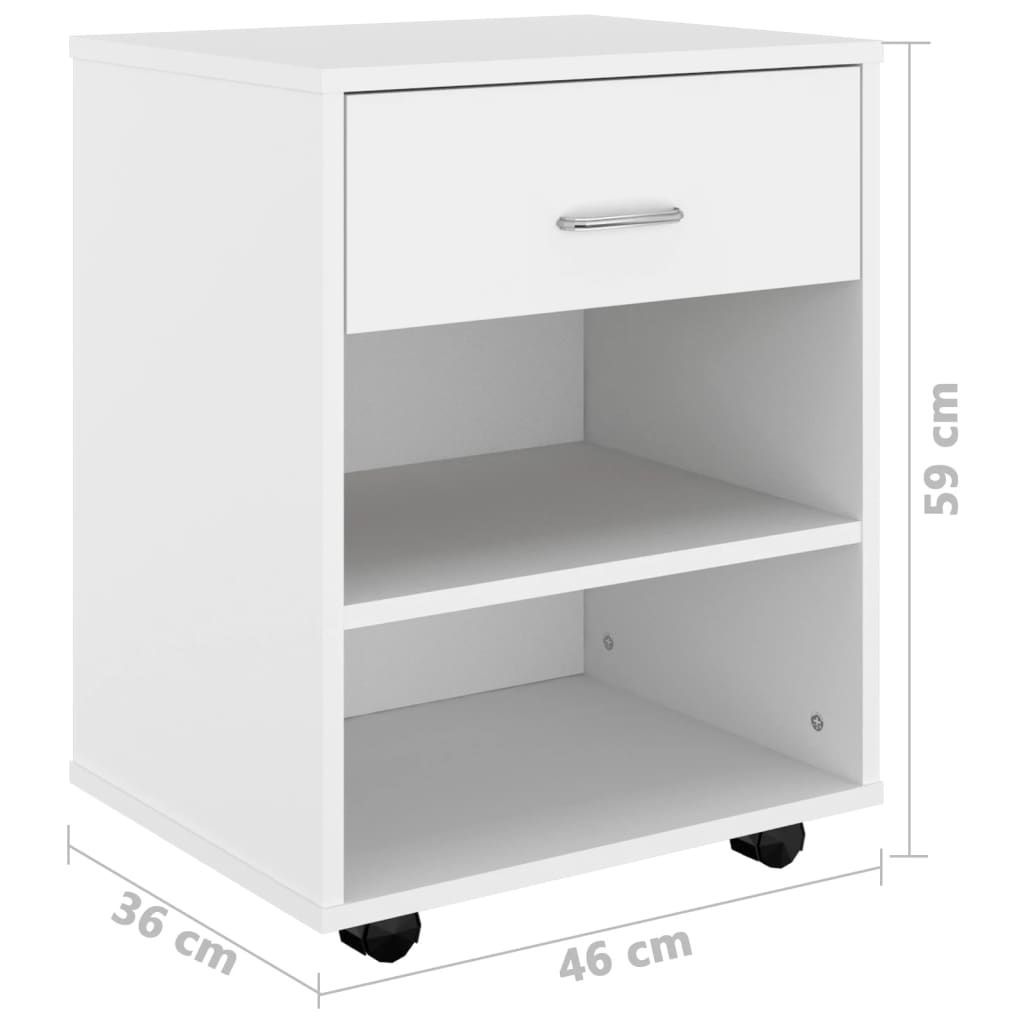 Rolkast 46X36X59 Cm Bewerkt Hout