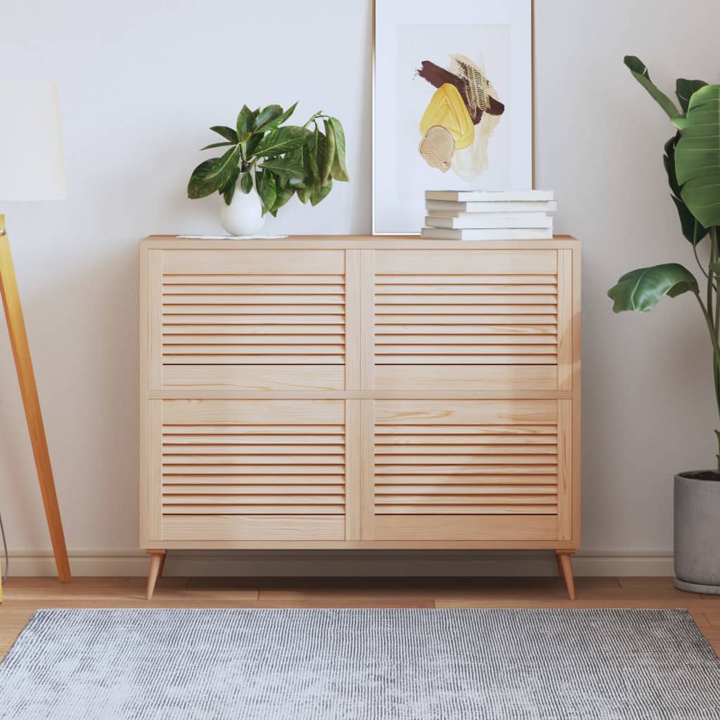 Kastdeur Met Lamellen 39,5X39,4 Cm Massief Grenenhout