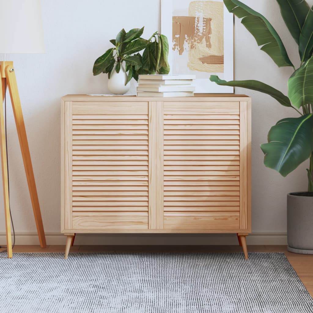 Kastdeur Met Lamellen 39,5X39,4 Cm Massief Grenenhout