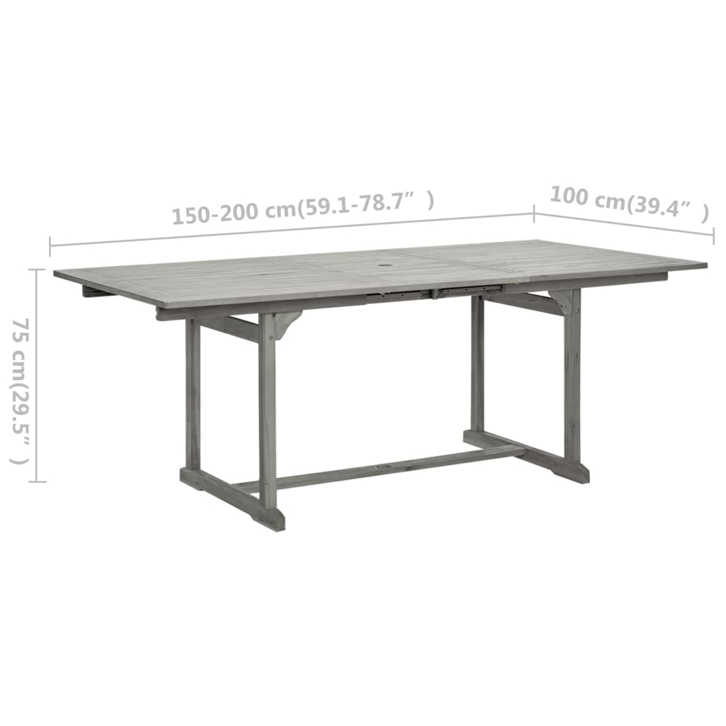 Tuintafel (50-200)X00X75 Cm Massief Acaciahout