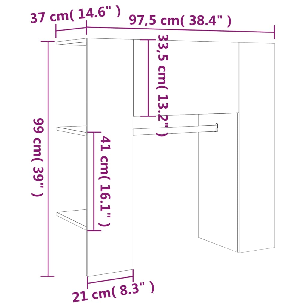 Halmeubel 97,5X37X99 Cm Bewerkt Hout Kleurig