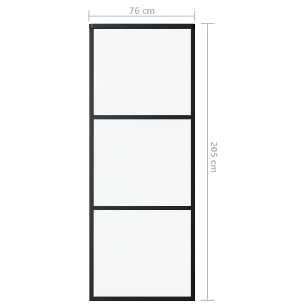Schuifdeur Met Beslag 76X205 Cm Aluminium En Esg-Glas