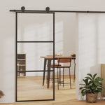 Schuifdeur Met Beslag 76X205 Cm Aluminium En Esg-Glas