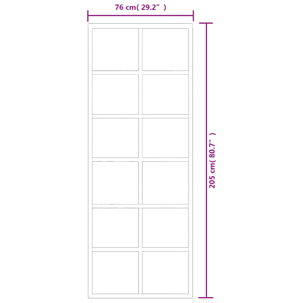 Schuifdeur Met Beslag 76X205 Cm Aluminium En Esg-Glas