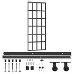 Schuifdeur Met Beslag 76X205 Cm Aluminium En Esg-Glas