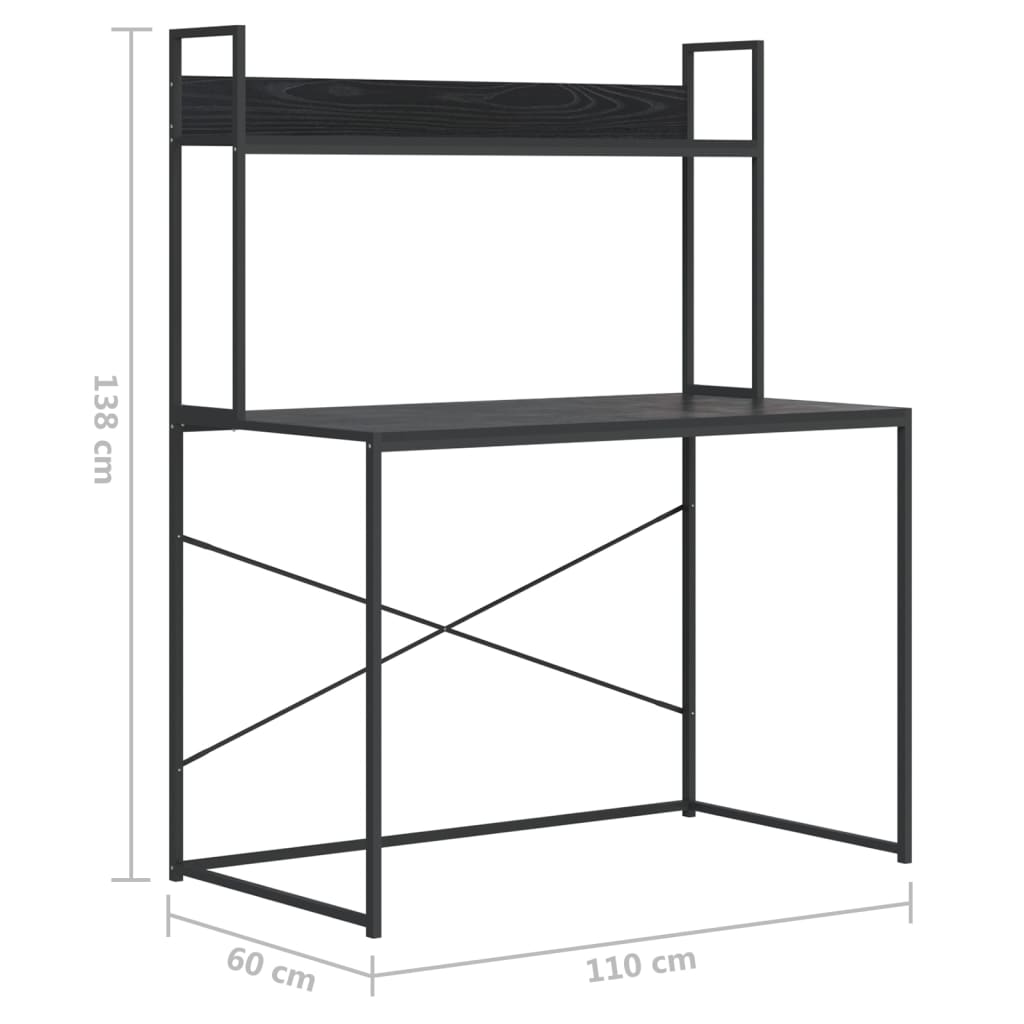 Computerbureau 110X60X138 Cm Bewerkt Hout