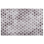 Vloerkleed Wasbaar Anti-Slip Meerkleurig Grijs En Wit