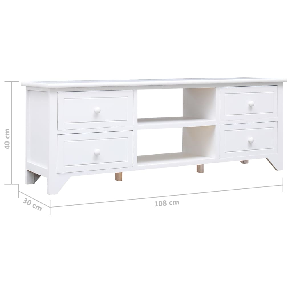 Tv-Meubel 08X30X40 Cm Massief Paulowniahout