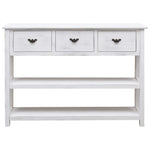 Dressoir 108X30X76 Cm Massief Paulowniahout Antiekwit