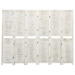 Kamerscherm Met 3 Panelen Hout Antiekwit