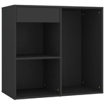 Kaptafel Met Kastjes Led Bewerkt Hout Zwart