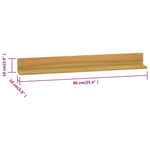 Wandschappen 2 St 90X10X10 Cm Massief Teakhout