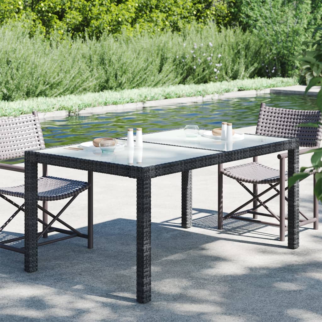 Tuintafel Gehard Glas En Poly Rattan