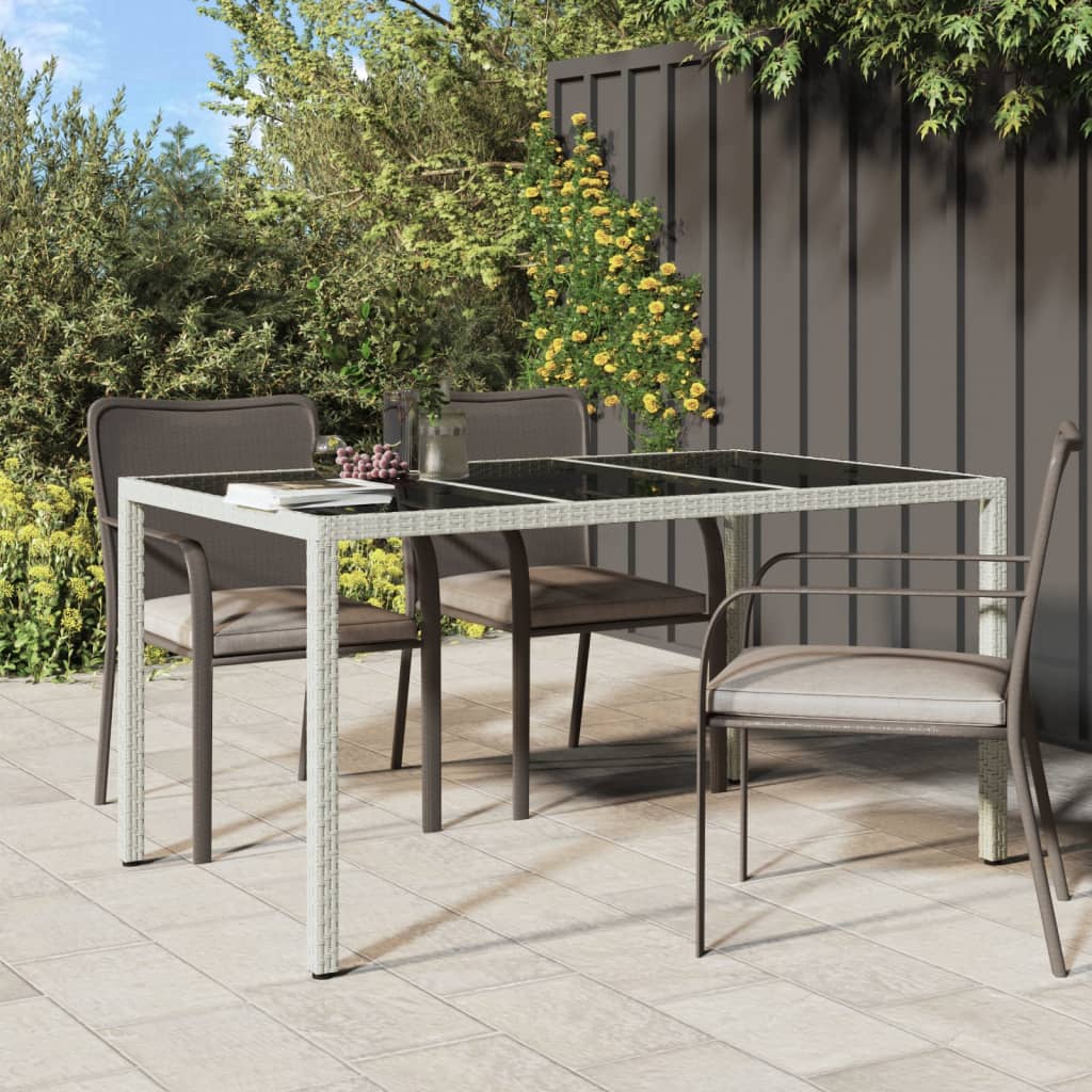 Tuintafel Gehard Glas En Poly Rattan