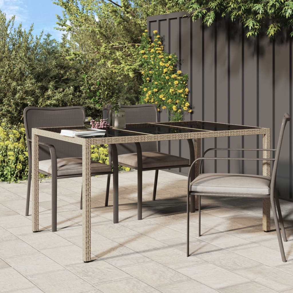 Tuintafel Gehard Glas En Poly Rattan