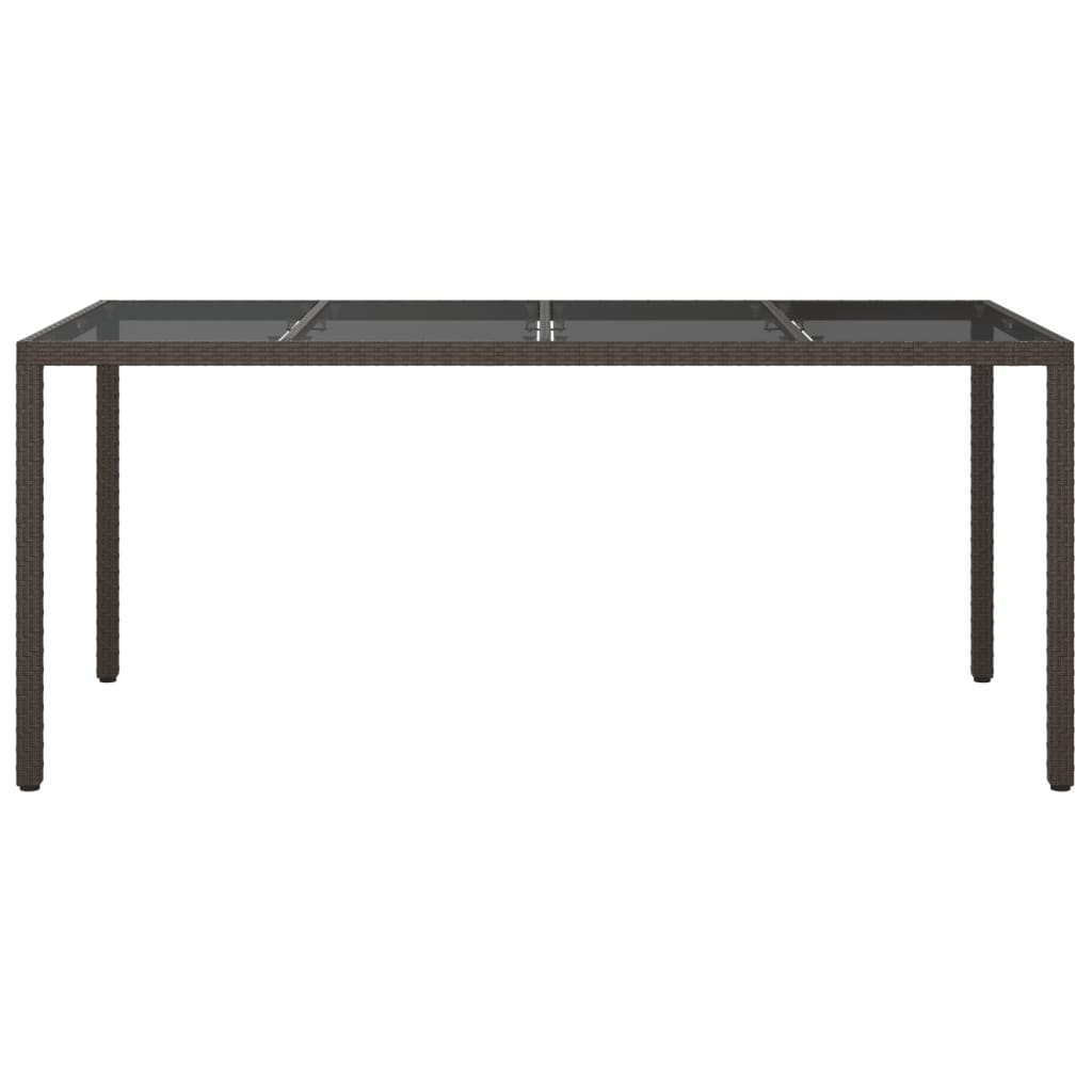 Tuintafel 90X90X75 Cm Gehard Glas En Poly Rattan