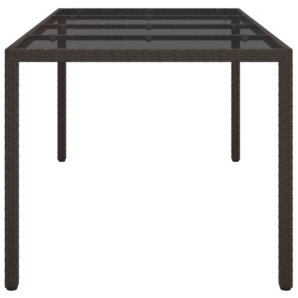 Tuintafel 90X90X75 Cm Gehard Glas En Poly Rattan