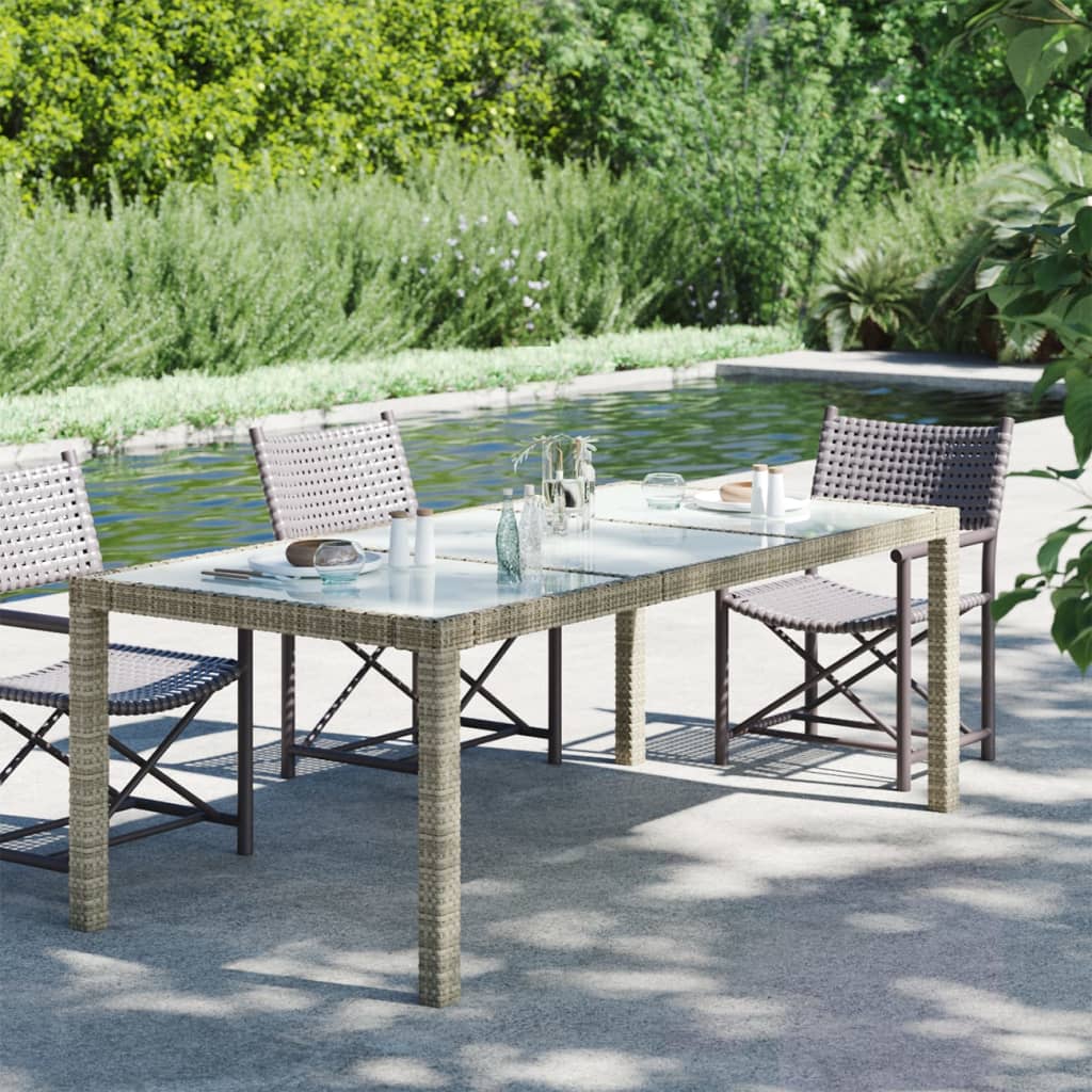 Tuintafel 90X90X75 Cm Gehard Glas En Poly Rattan