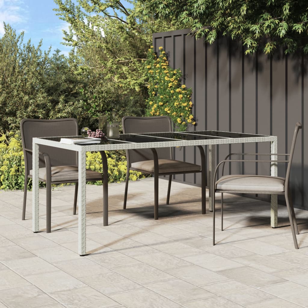 Tuintafel 90X90X75 Cm Gehard Glas En Poly Rattan