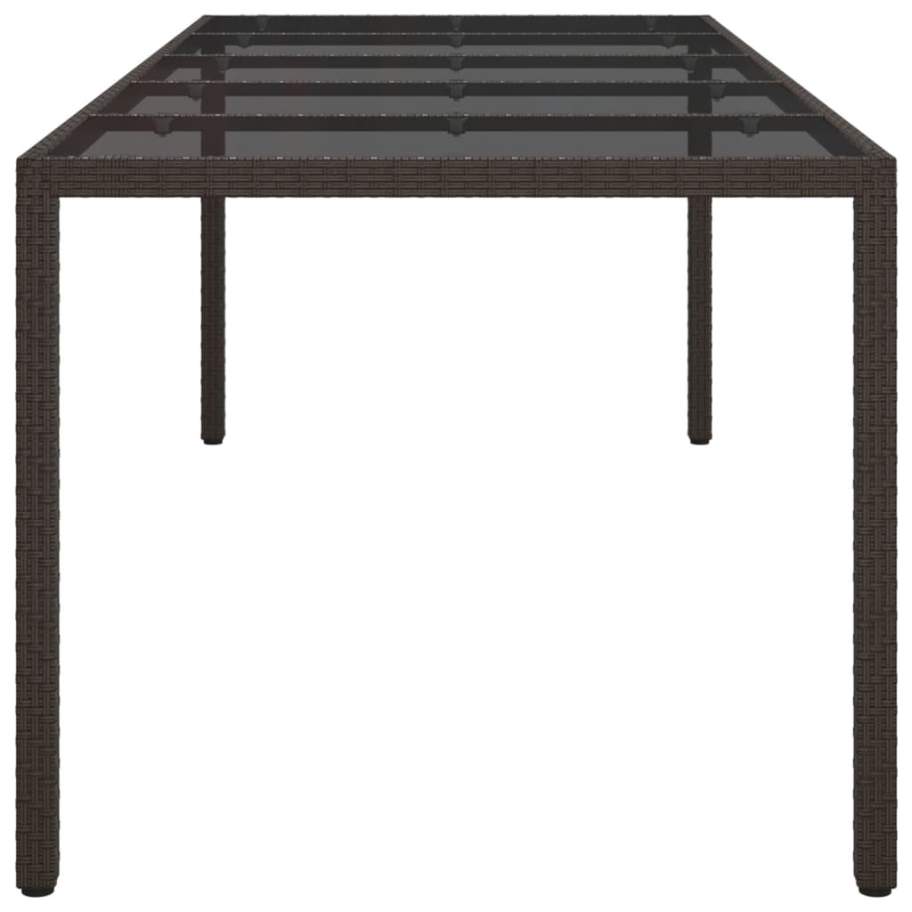 Tuintafel 250X00X75 Cm Gehard Glas En Poly Rattan