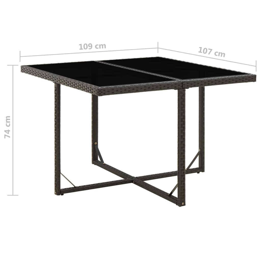 Tuintafel 09X07X74 Cm Poly Rattan En Glas