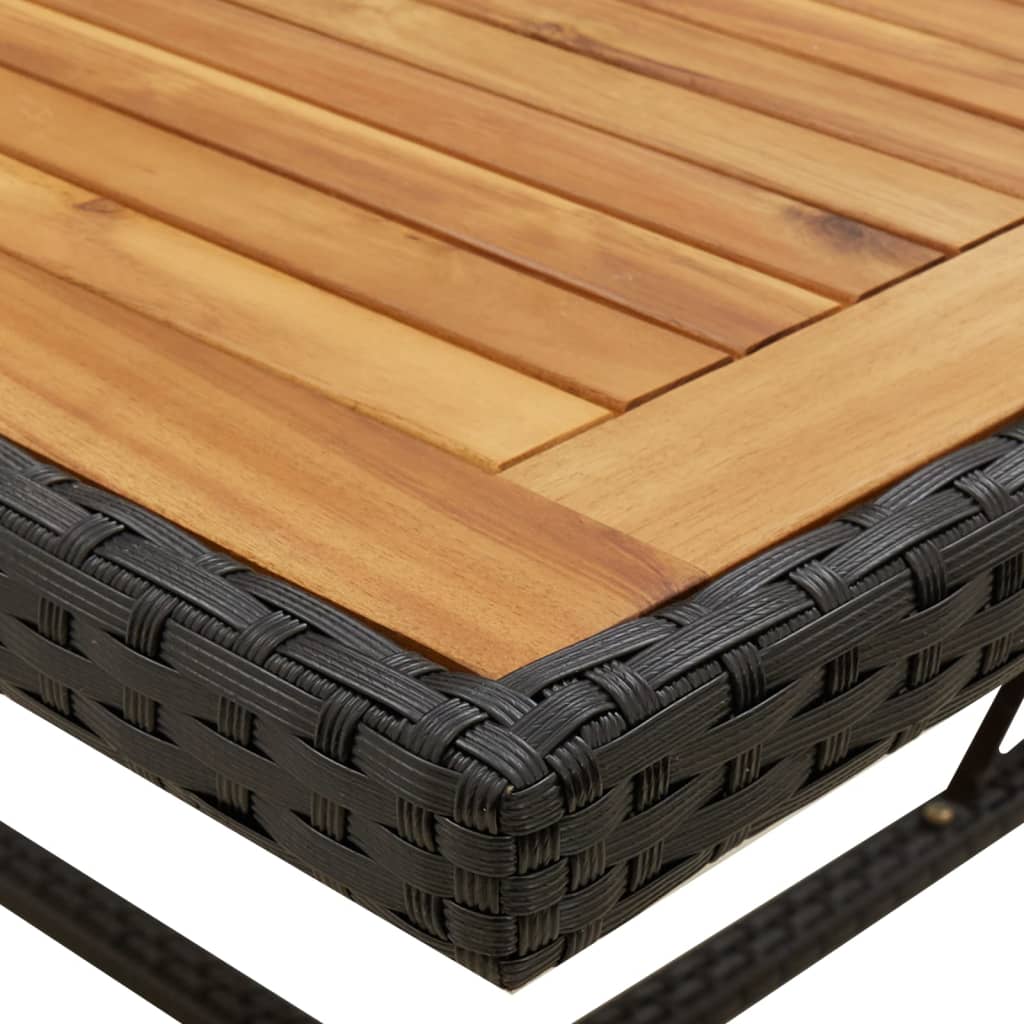 Tuintafel 09X07X74 Cm Poly Rattan En Massief Acaciahout