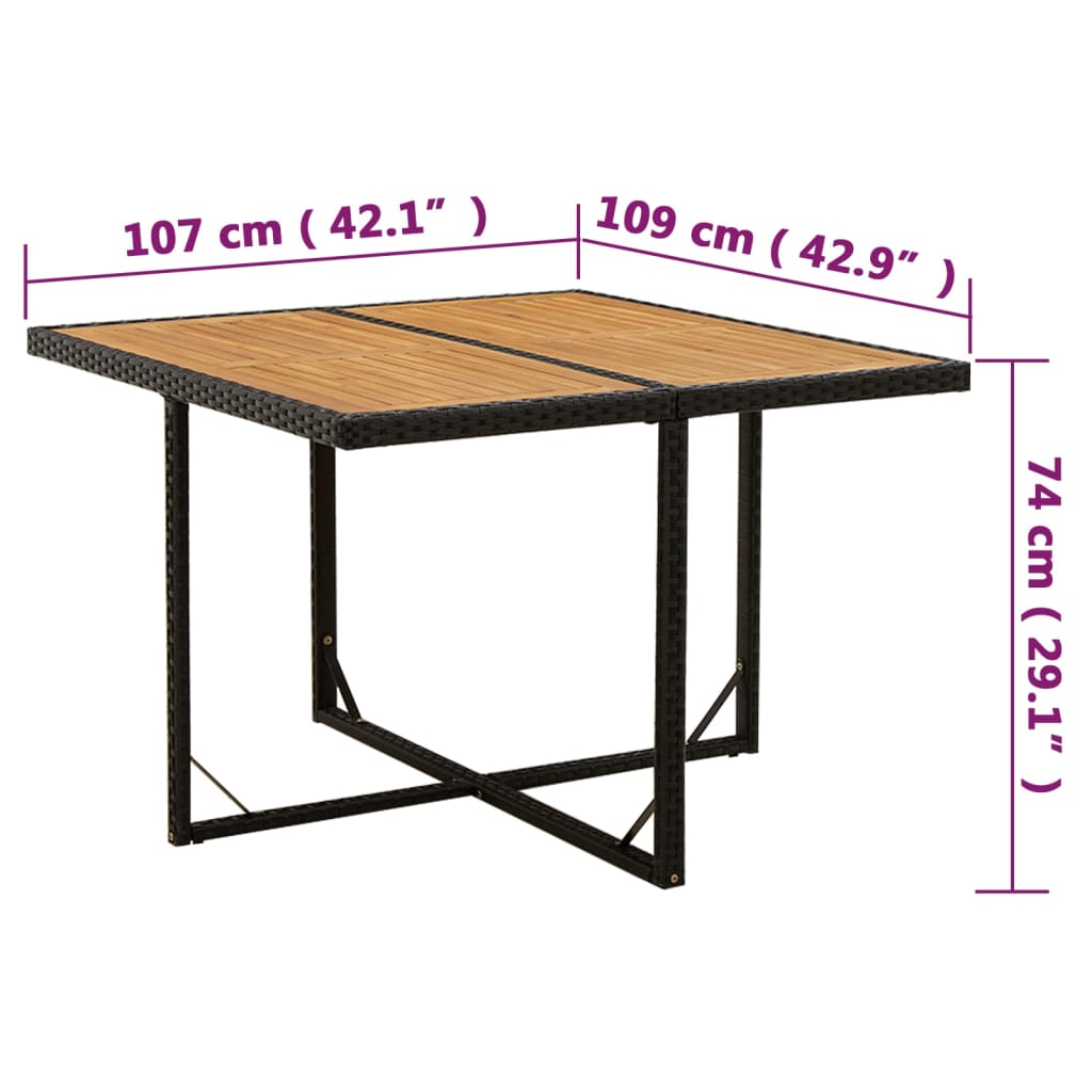 Tuintafel 09X07X74 Cm Poly Rattan En Massief Acaciahout