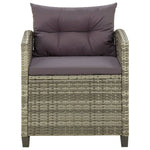 Tuinstoel Met Kussens Poly Rattan Grijs