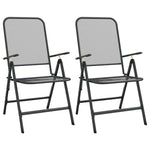 Tuinstoelen Inklapbaar Metaalgaas Antracietkleurig