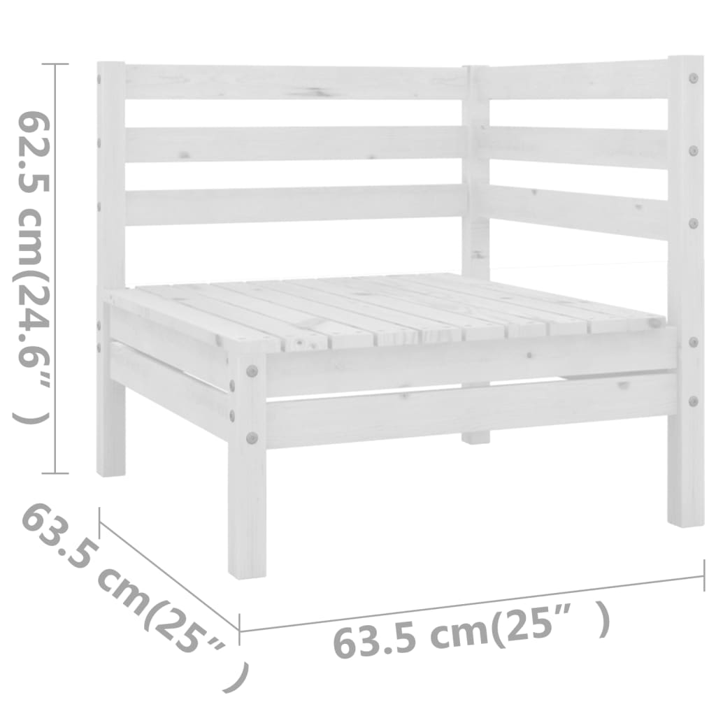 4-Delige Loungeset Massief Grenenhout Wit