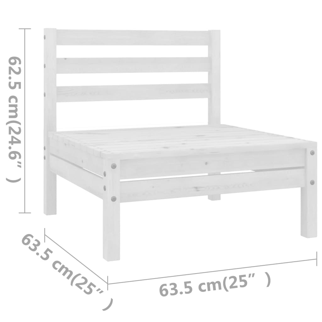 4-Delige Loungeset Massief Grenenhout Wit