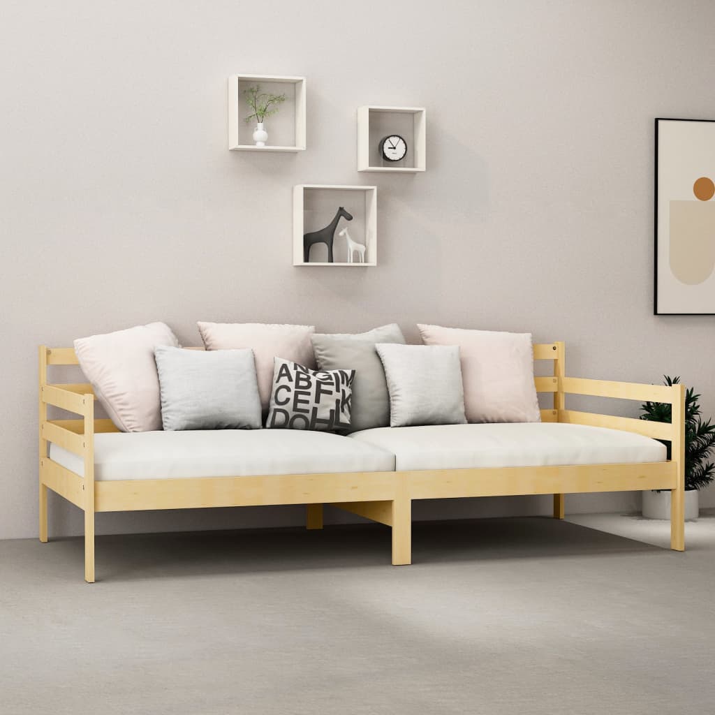 Slaapbank Met Matras Massief Grenenhout 90X200 Cm