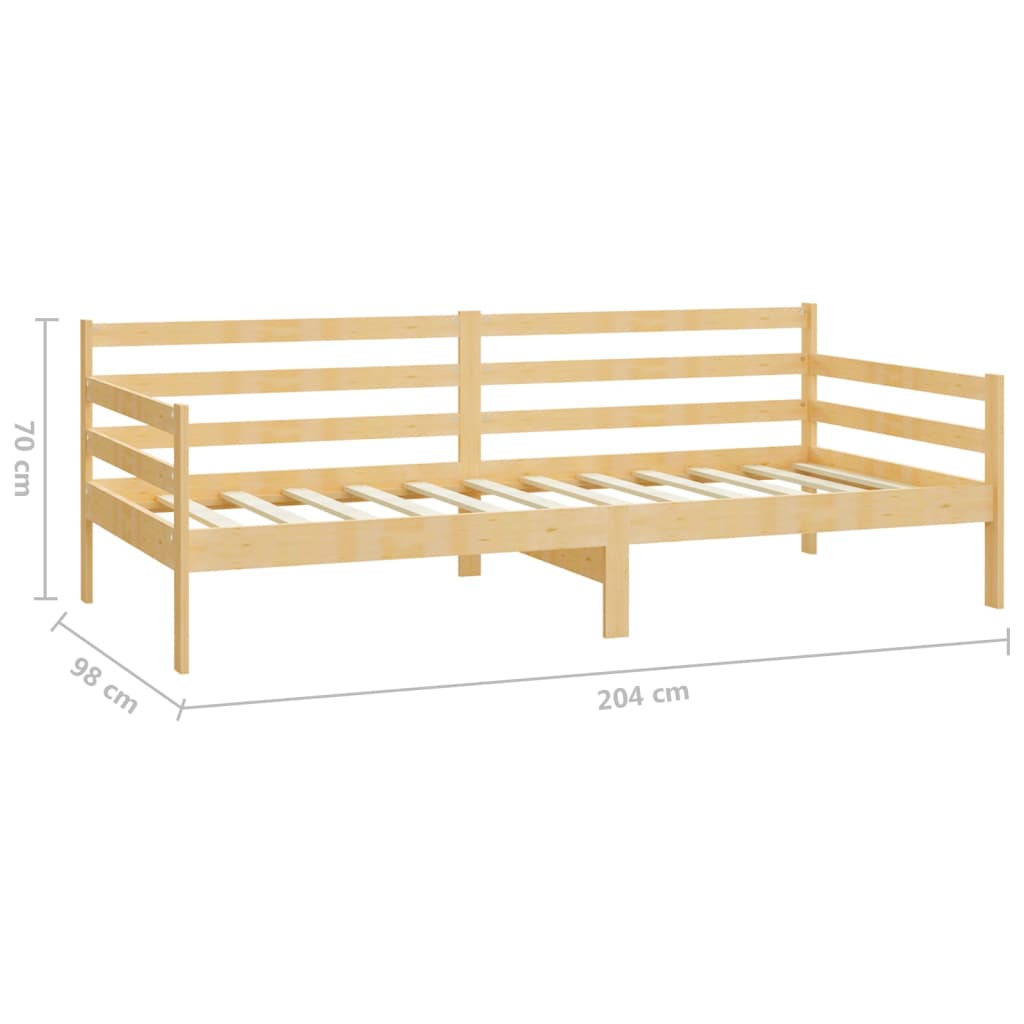 Slaapbank Met Matras Massief Grenenhout 90X200 Cm