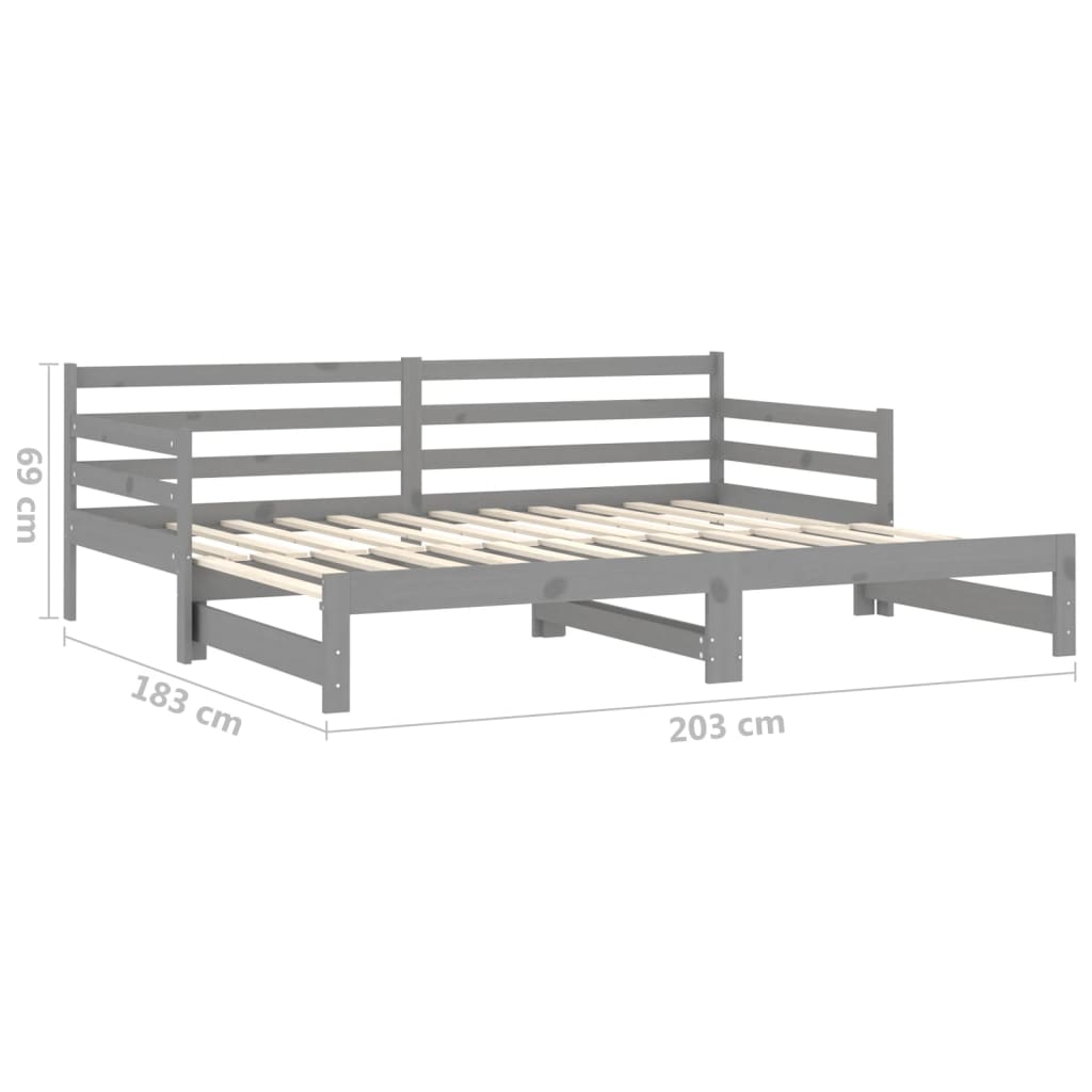 Slaapbank Uitschuifbaar Massief Grenenhout 2X(90X200) Cm