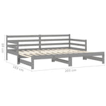 Slaapbank Uitschuifbaar Massief Grenenhout 2X(90X200) Cm