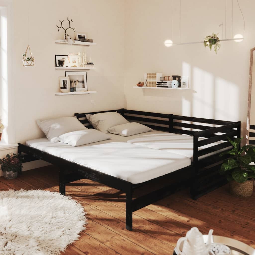 Slaapbank Uitschuifbaar Massief Grenenhout 2X(90X200) Cm