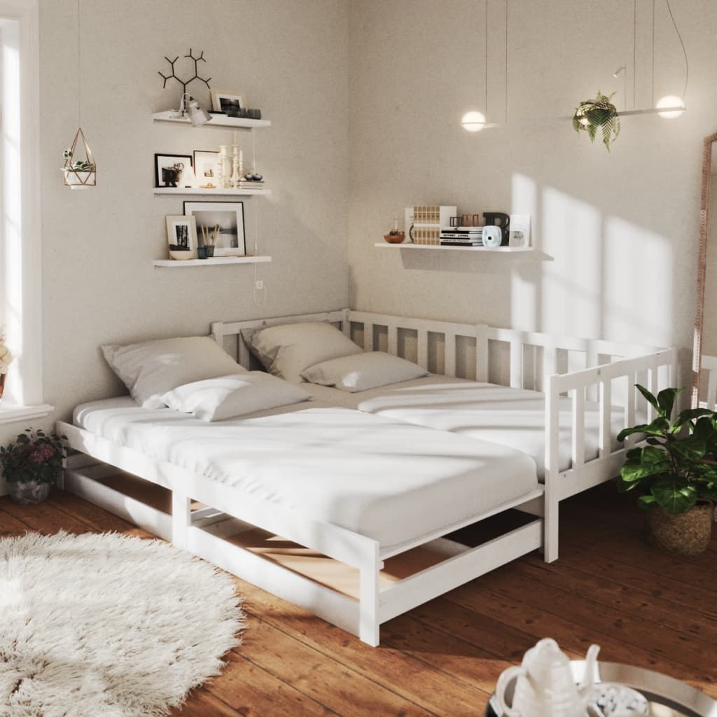 Slaapbank Uitschuifbaar Massief Grenenhout 2X(90X200) Cm